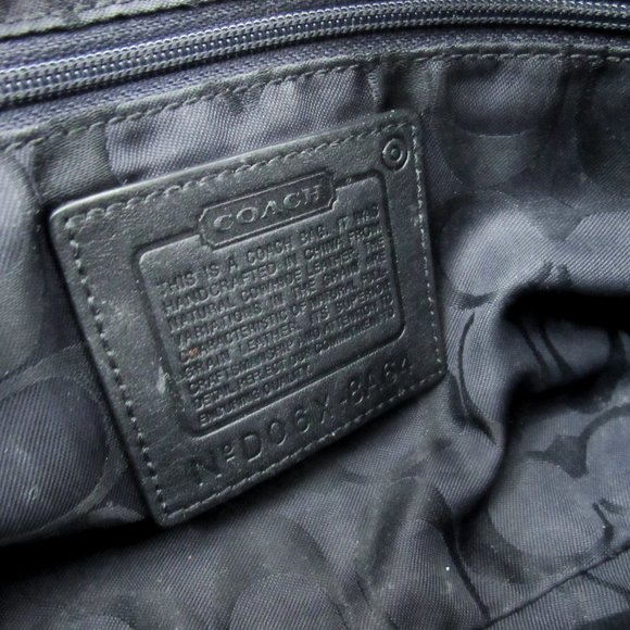 VINTAGE 90S COACH Leather Satchel Mini /Black W/ Green Stitching Chic & Sleek~ - Picture 8 of 11